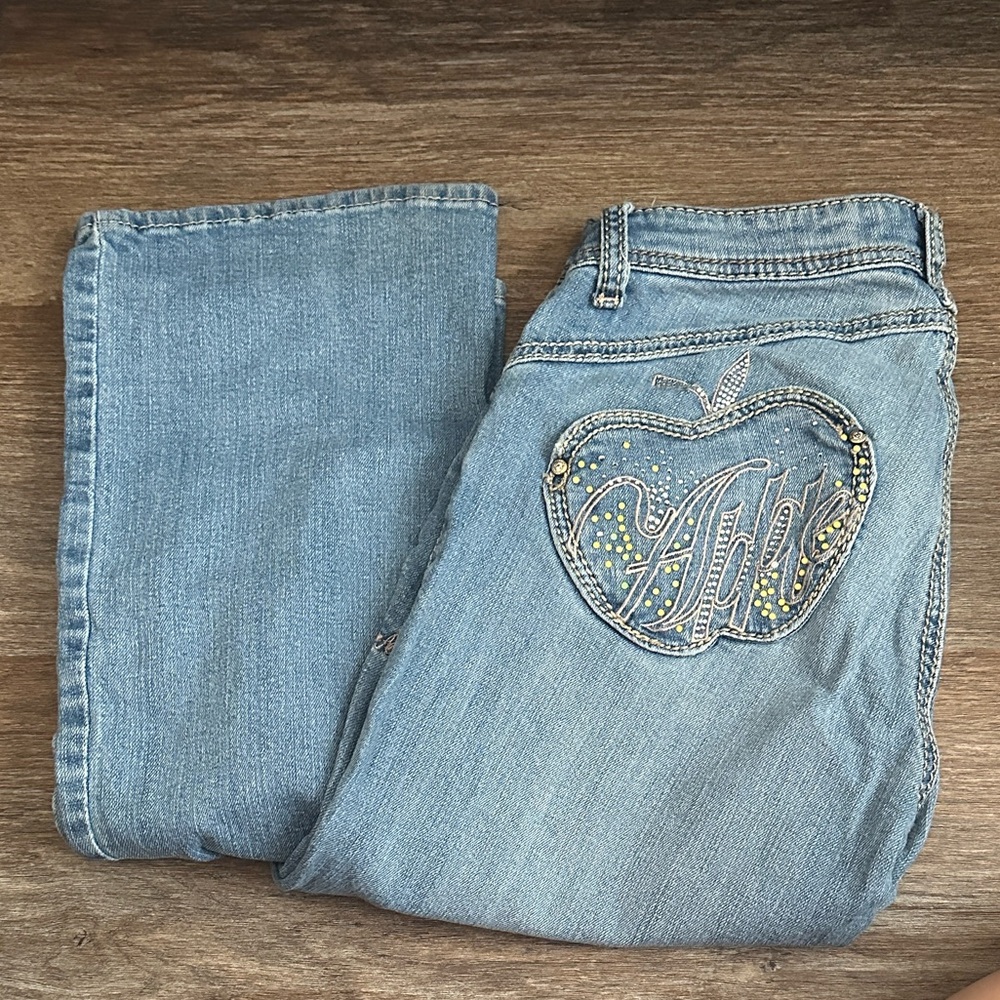 Apple Bottoms Blue Jeans with Gold Accents